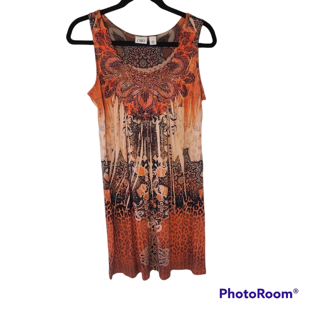 Cato orange bohemian sleeveless dress. Size Medium.